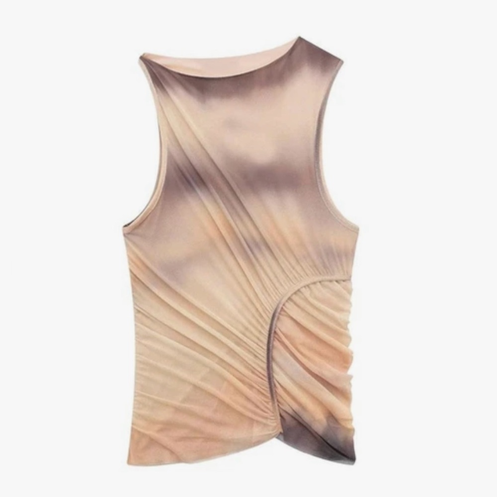 NWT Zara ruched tulle top ombre - Picture 6 of 7